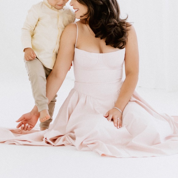 COPY - House of CB ‘Samaria’ Ballerina Pink Salt Twill Corset Midi Dress - Picture 7 of 7